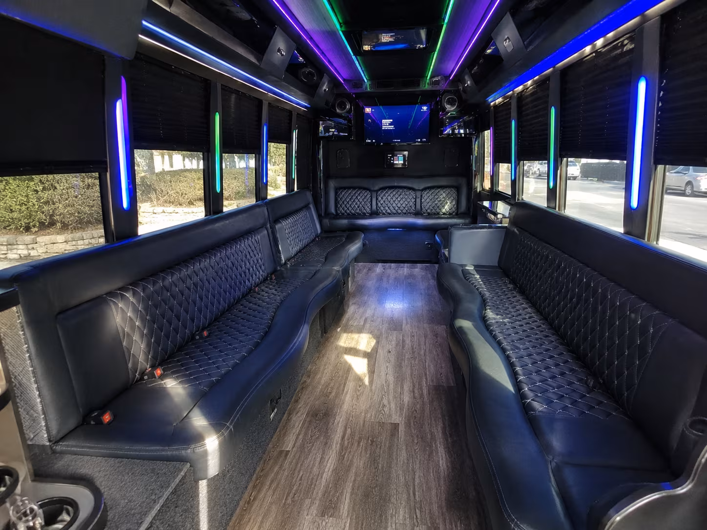 eden prairie 15 passenger party bus interior