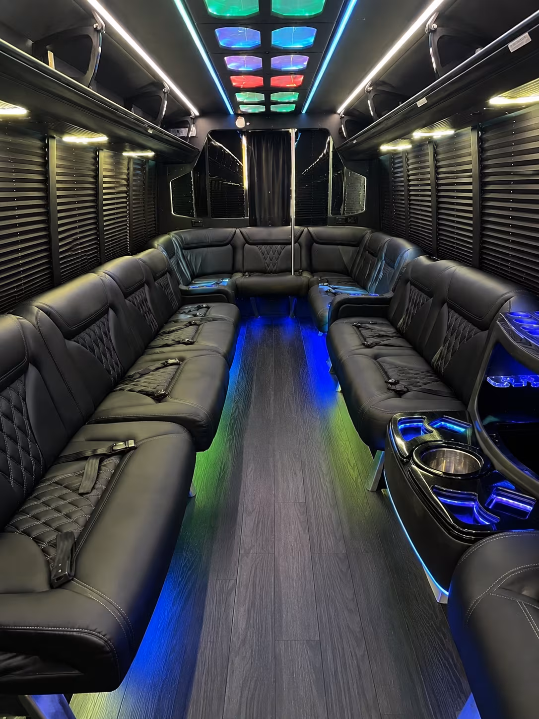 eden prairie 20 passenger party bus interior