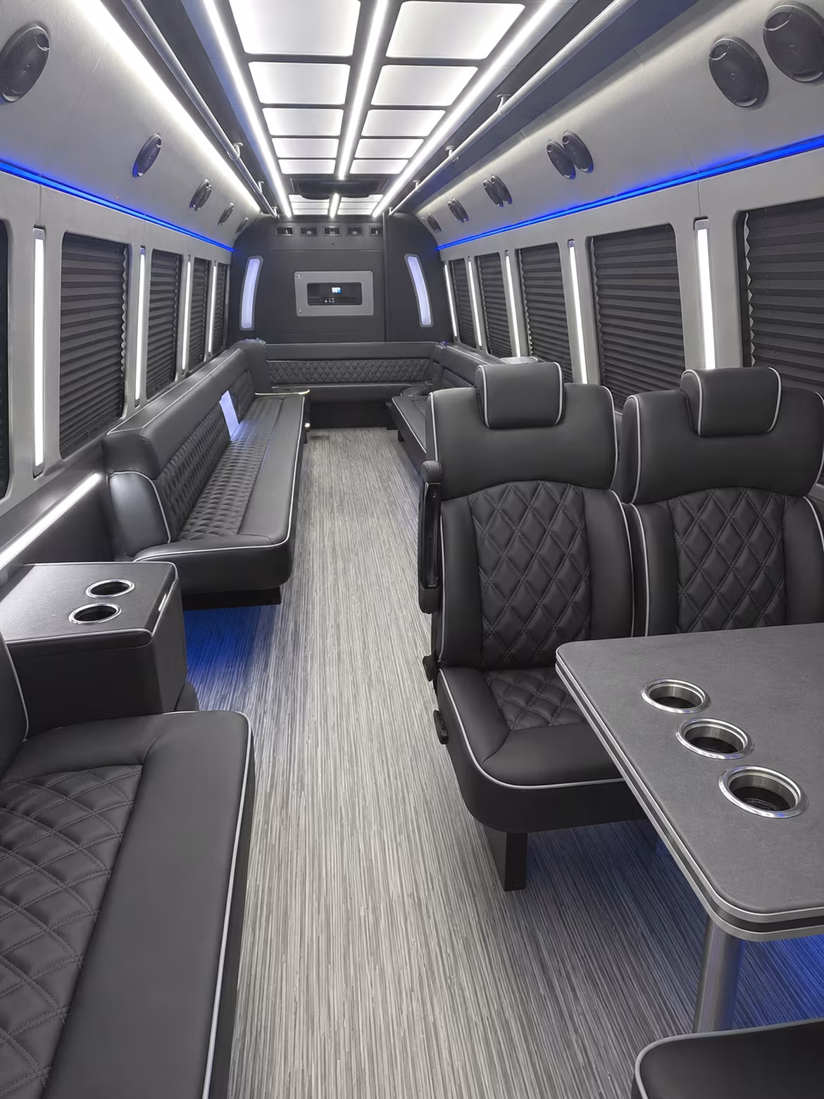 eden prairie 25 passenger party bus inside