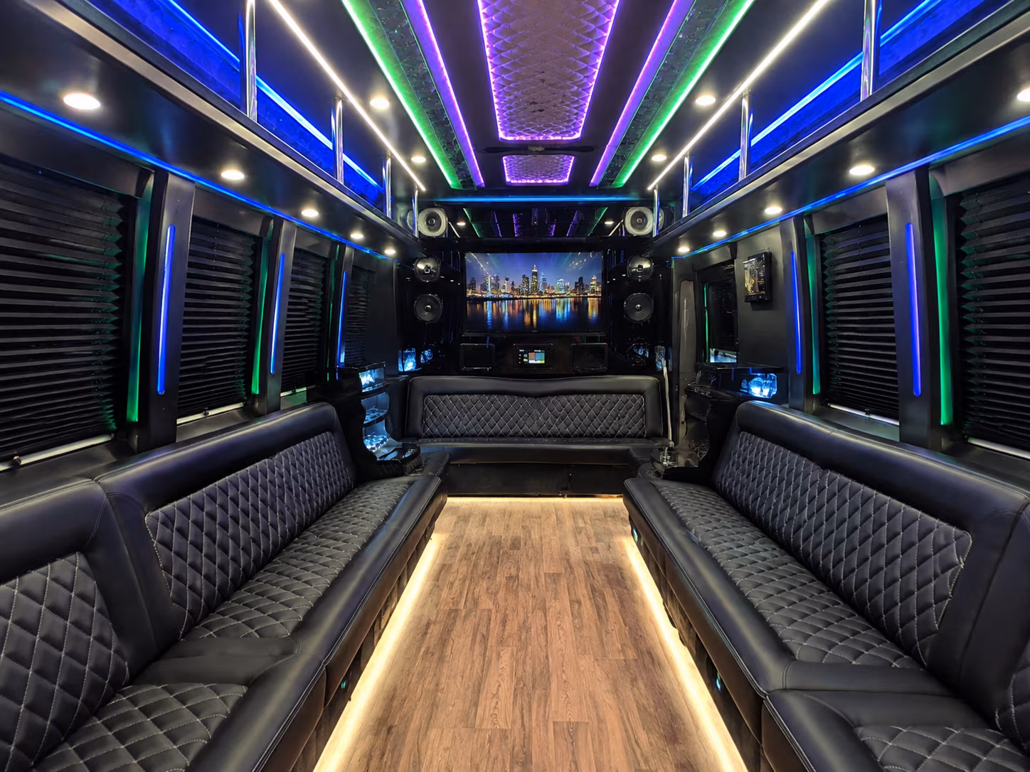 eden prairie 25 passenger party bus interior