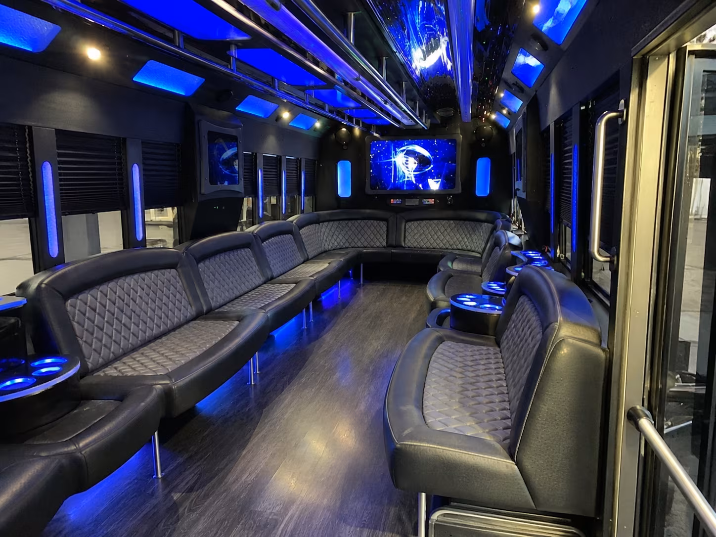 eden prairie 28 passenger party bus interior