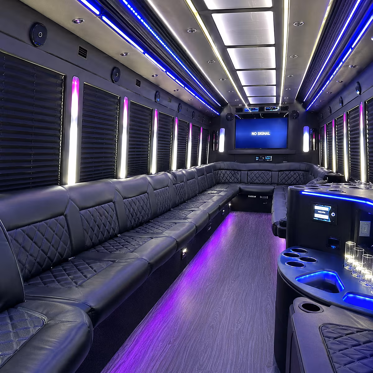 eden prairie 30 passenger party bus inside