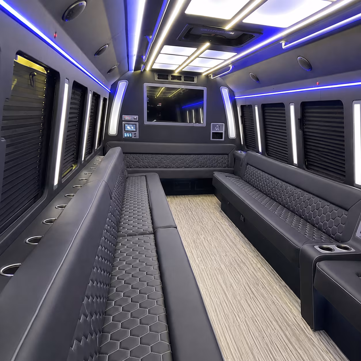 eden prairie 40 passenger party bus inside