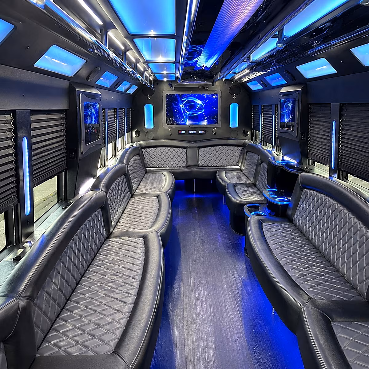 eden prairie 50 passenger party bus interior